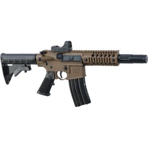 imageCrosman Bushmaster BMPWX Full Auto CO2Powered BB Air Rifle And Red Dot Sight BlackFDE