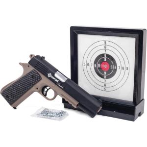 imageCrosmanCrosman SNR357 177Caliber Pellet45 MM BB CO2Powered Snub Nose Revolver BlackGreyBlackFlat Dark Earth