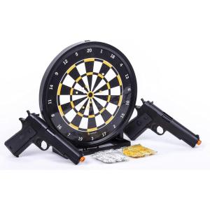 imageGame Face SpringPowered Airsoft Pistol KitGameFace ASP311BDK Stinger SpringPowered Single Shot Airsoft Pistol Kit With 2 Pistols  Target And BBs  Black